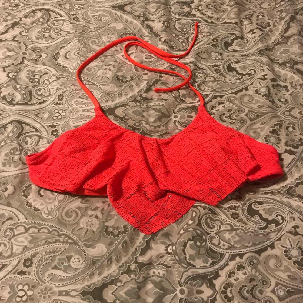 Ruffled Halter Swim Top